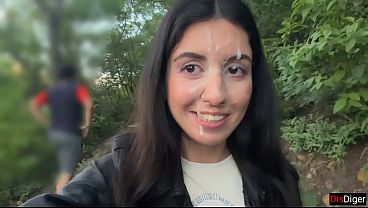 If you come second to this mountain you'll be walking around with cum on your face in front of people! Crazy Public Cumwalk