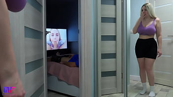 Stepdaughter With Big Tits Spies On Stepdad | Free Babe